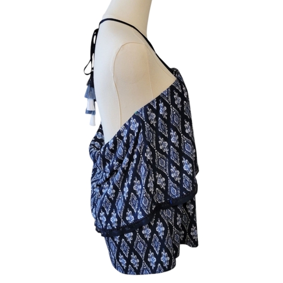 NWT WHBM Blue Halter Jambo Print Top Size Large - Picture 3 of 5